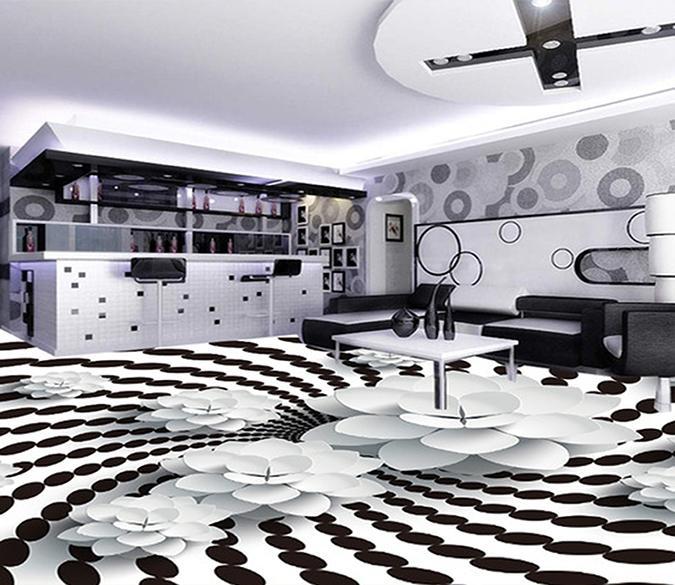 3D Black And White Diamond WG252 Floor Mural Wallpaper AJ Wallpaper 2 