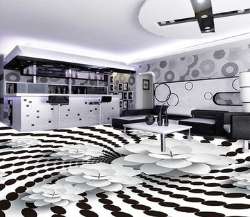 3D Black And White Diamond WG252 Floor Mural Wallpaper AJ Wallpaper 2 