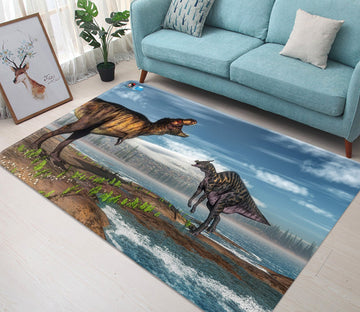 3D Riverside Dinosaur 09 Non Slip Rug Mat Mat AJ Creativity Home 