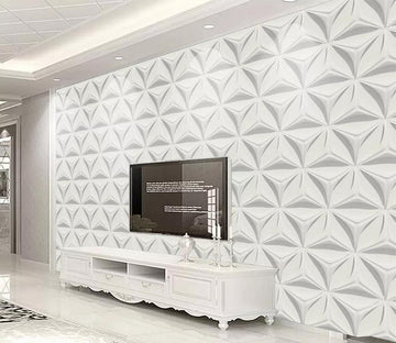 3D White Triangle Wall WC2096 Wall Murals