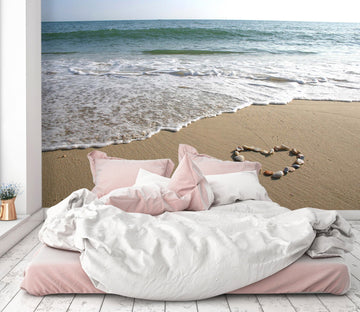 3D Beach Heart Type 059 Wall Murals Wallpaper AJ Wallpaper 2 