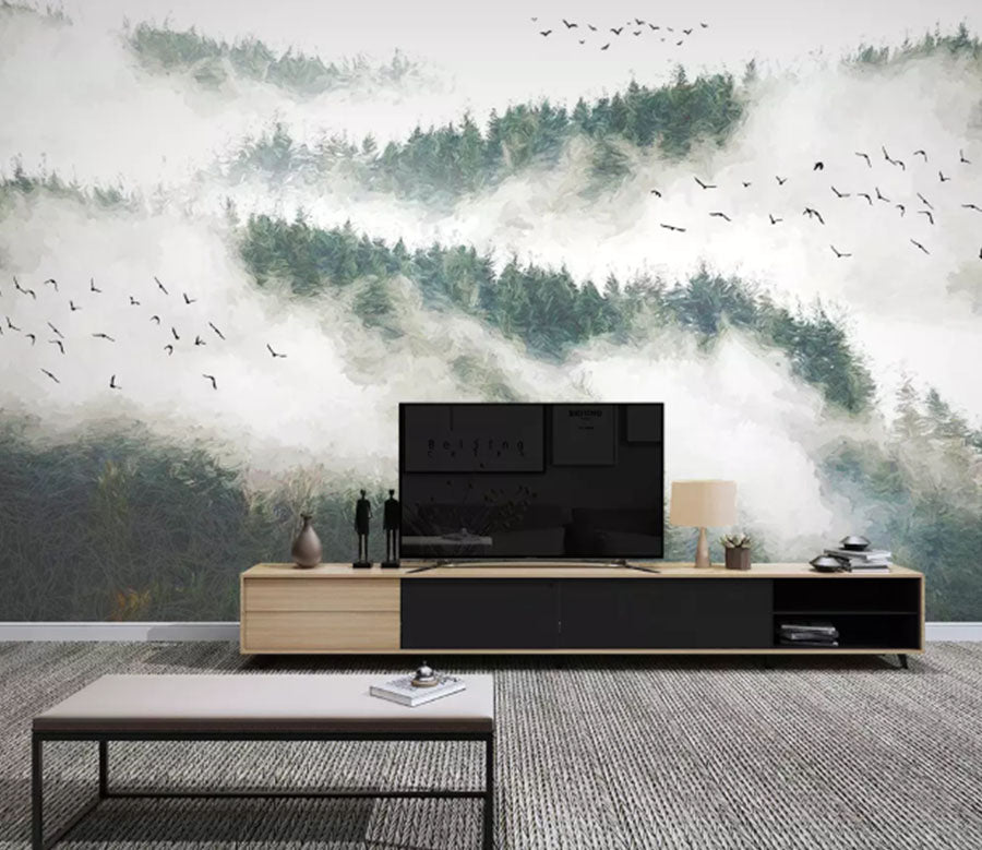 3D Misty Valley 2171 Wall Murals