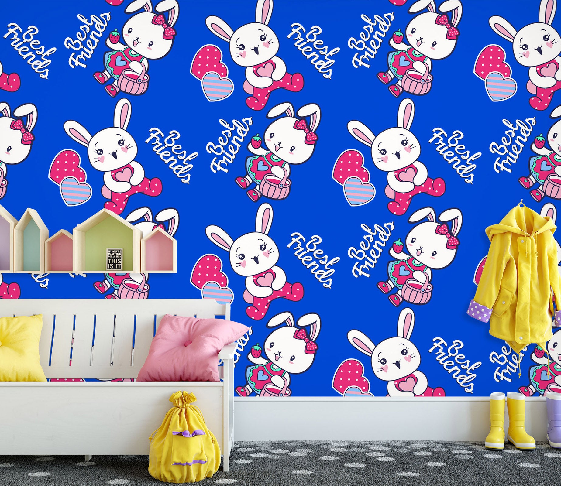 3D Rabbit Pattern 57070 Wall Murals