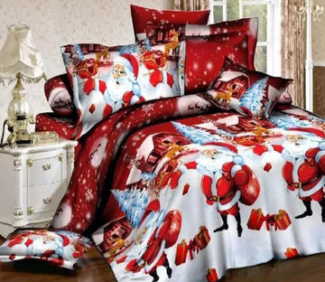 3D Santa Claus 32141 Christmas Quilt Duvet Cover Xmas Bed Pillowcases