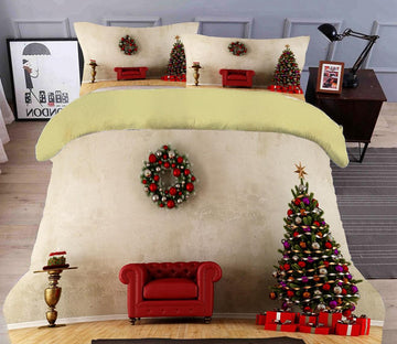 3D Christmas Tree Sofa 31211 Christmas Quilt Duvet Cover Xmas Bed Pillowcases