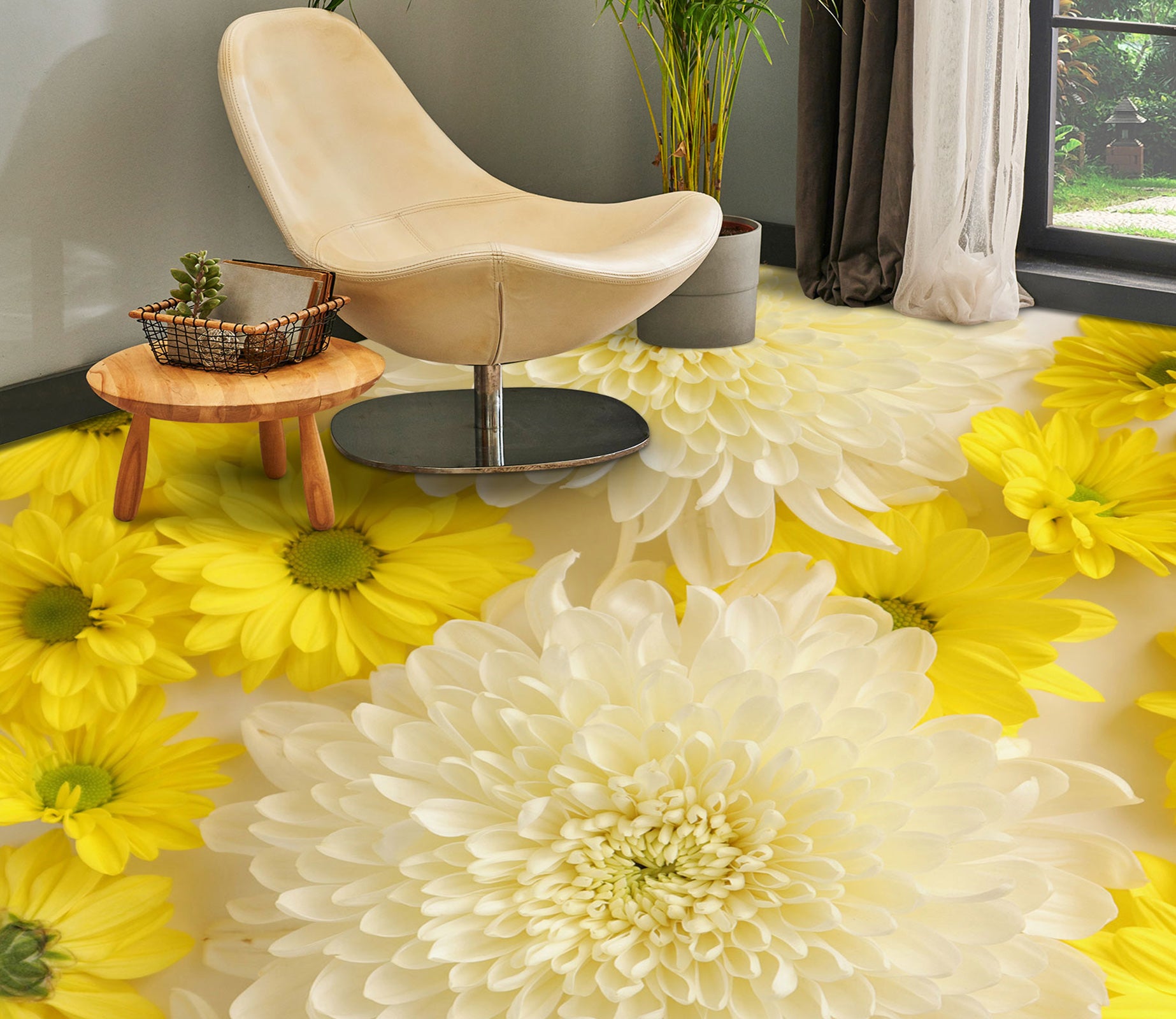 3D Noble Chrysanthemum 505 Floor Mural  Wallpaper Murals Rug & Mat Print Epoxy waterproof bath floor