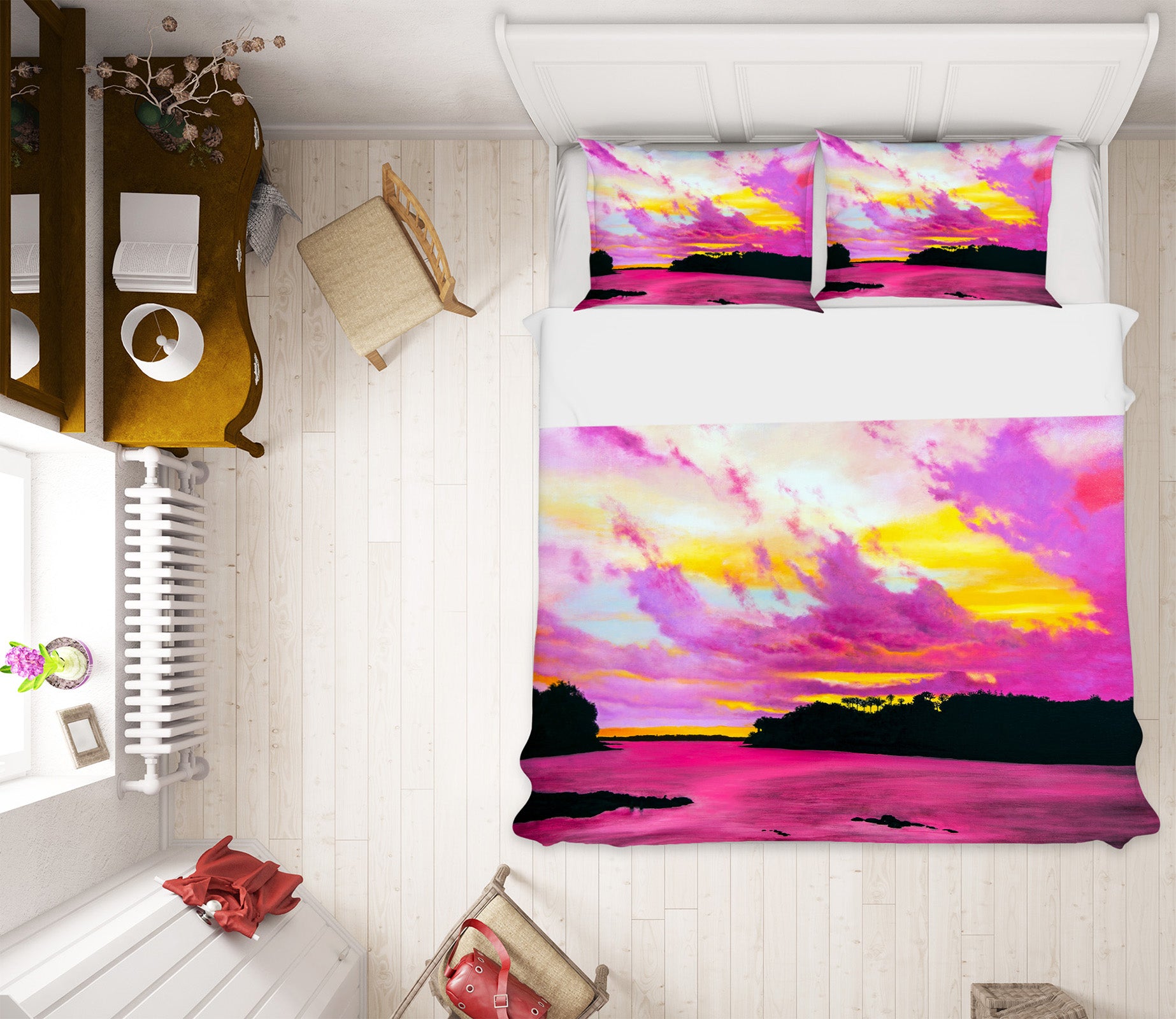 3D Pink Clouds 11053 Matthew Holden Bates Bedding Bed Pillowcases Quilt