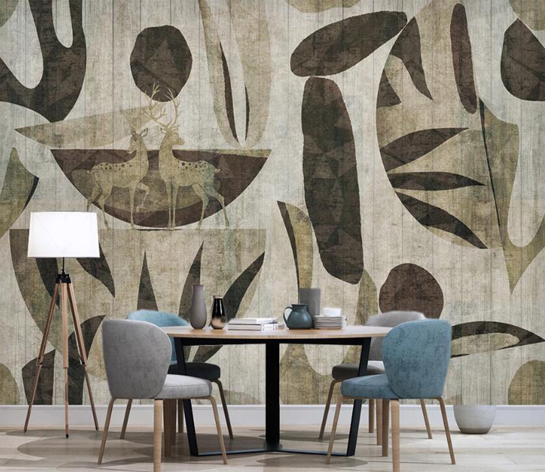 3D Brown Irregular Geometry 2564 Wall Murals