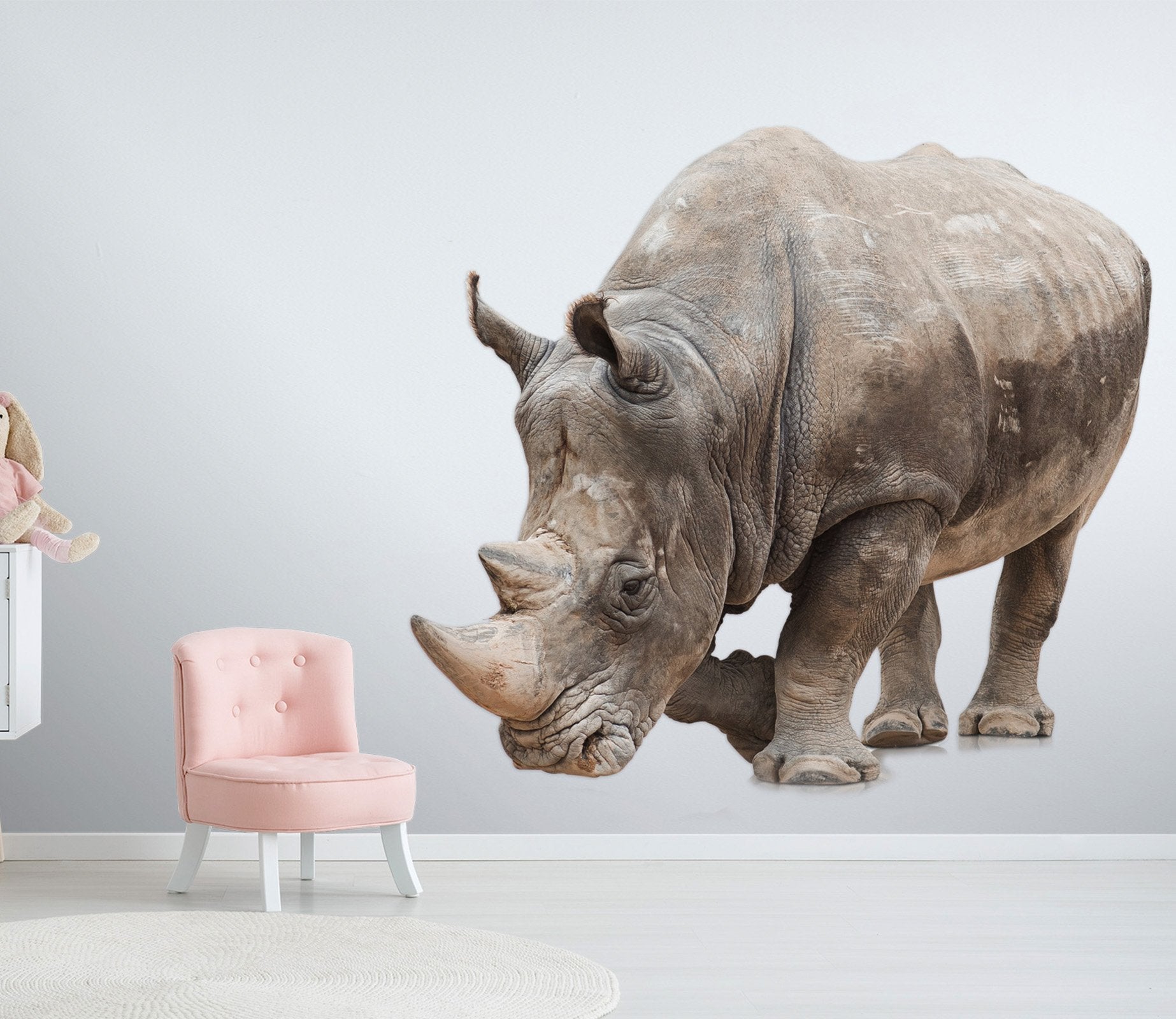3D Rhinoceros Mouth 025 Animals Wall Stickers Wallpaper AJ Wallpaper 