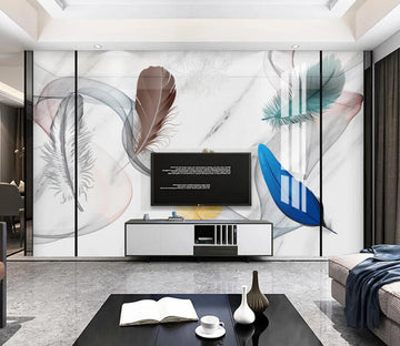 3D Four Feathers 798 Wall Murals