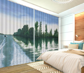 3D Forest River 1739 Marina Zotova Curtain Curtains Drapes