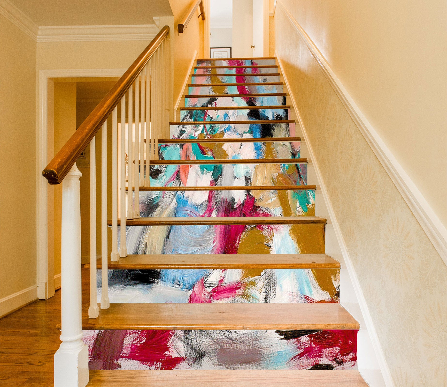 3D Colorful Paint Texture 90179 Allan P. Friedlander Stair Risers