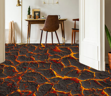 3D Flame Crack 1344 Floor Mural  Wallpaper Murals Self-Adhesive Removable Print Epoxy
