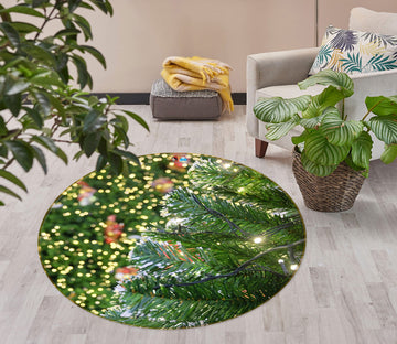 3D Branches 55215 Christmas Round Non Slip Rug Mat Xmas