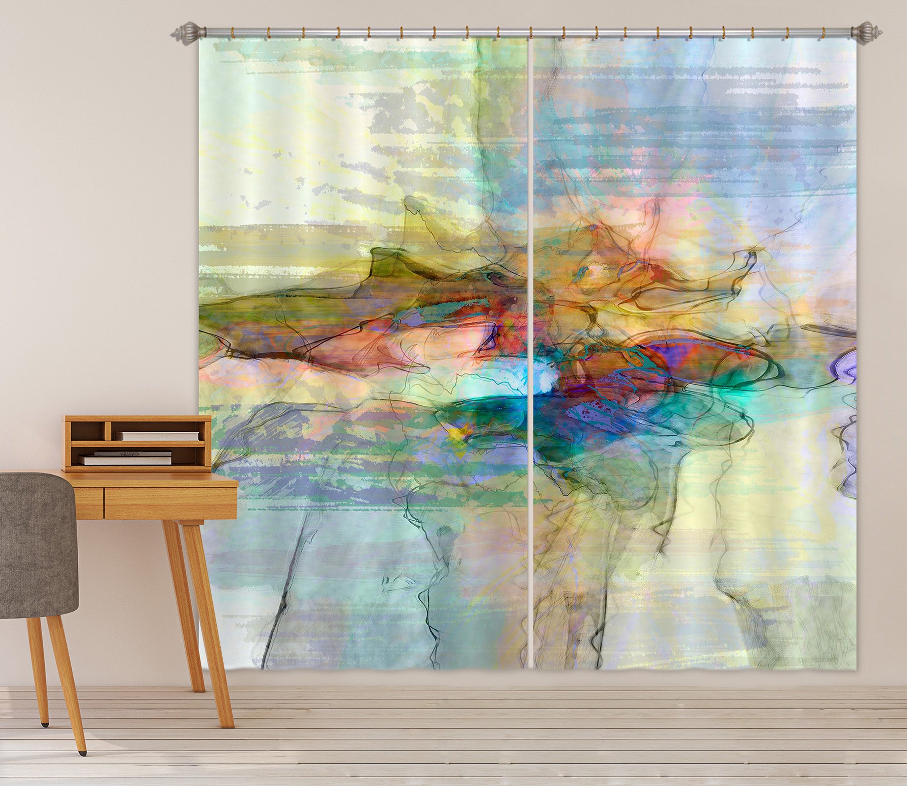 3D Color Collision 238 Michael Tienhaara Curtain Curtains Drapes