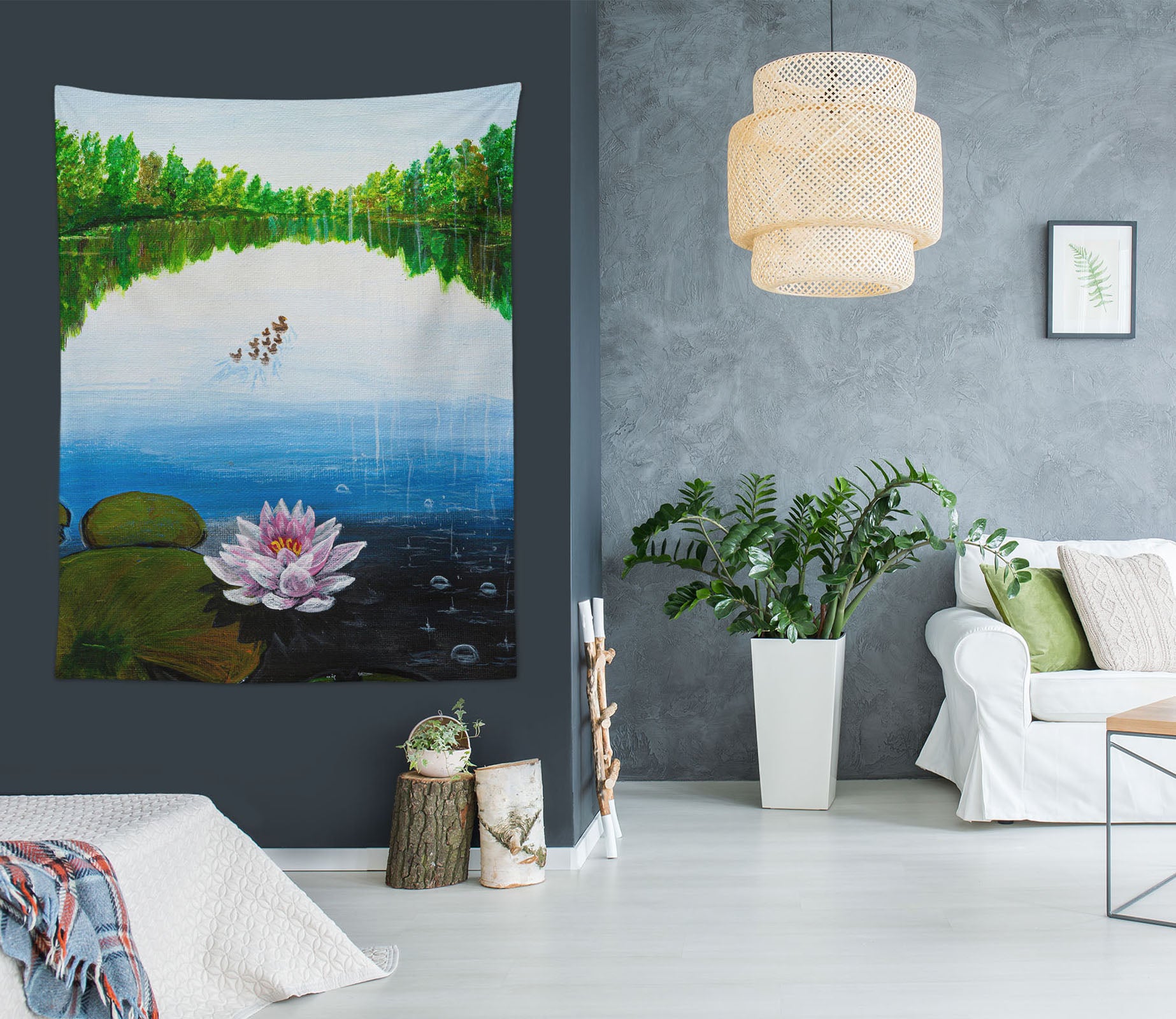 3D Lotus Pond 5292 Marina Zotova Tapestry Hanging Cloth Hang