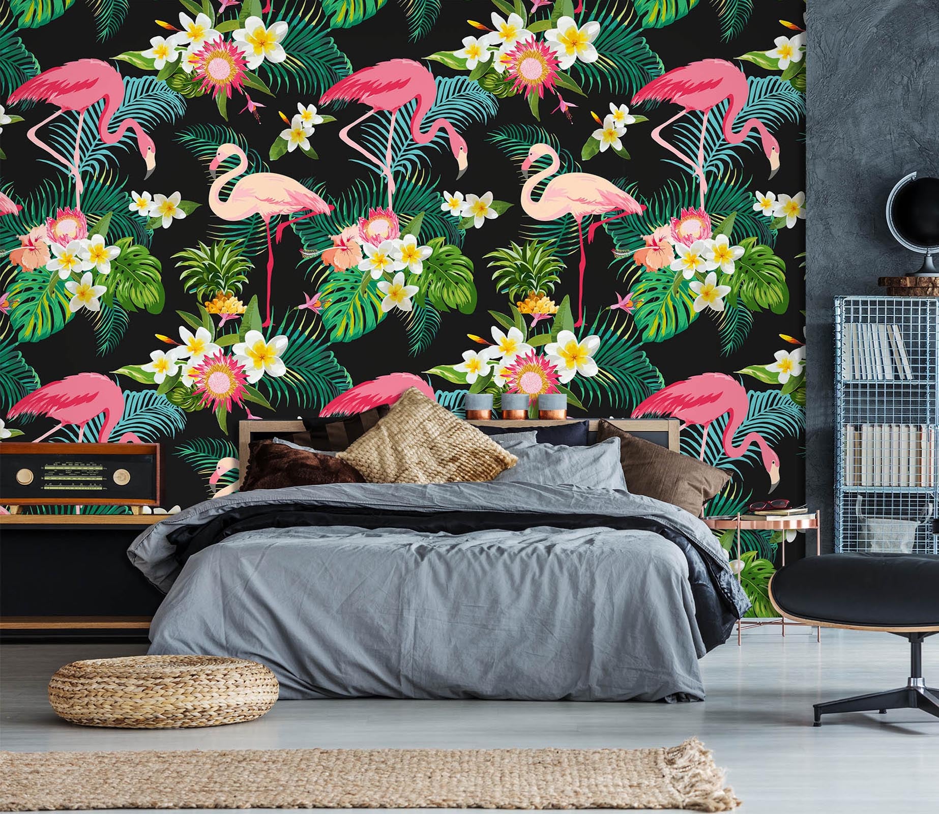3D Pink Flamingo 1713 Wall Murals