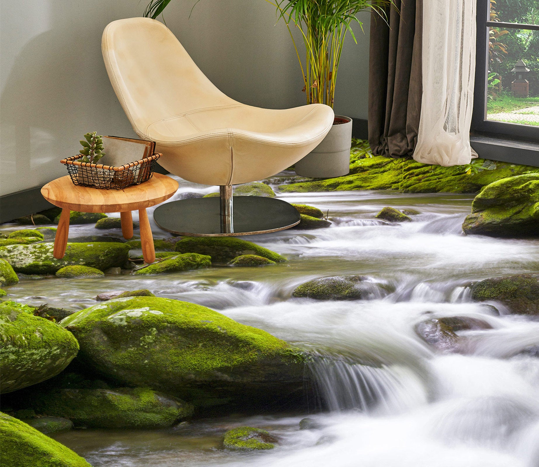 3D Wet Moss Stone 696 Floor Mural  Wallpaper Murals Rug & Mat Print Epoxy waterproof bath floor
