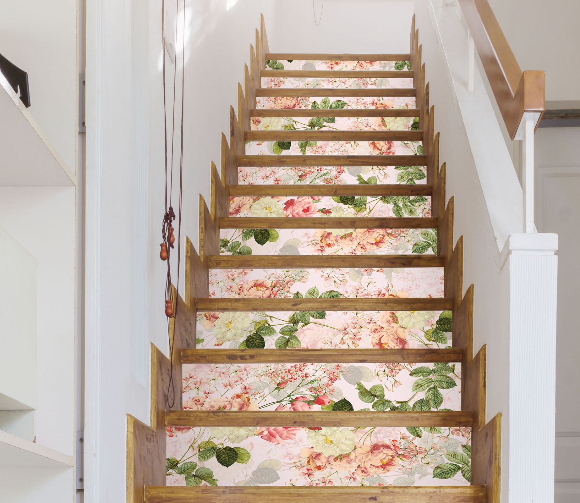 3D Pink Flowers 103230 Uta Naumann Stair Risers