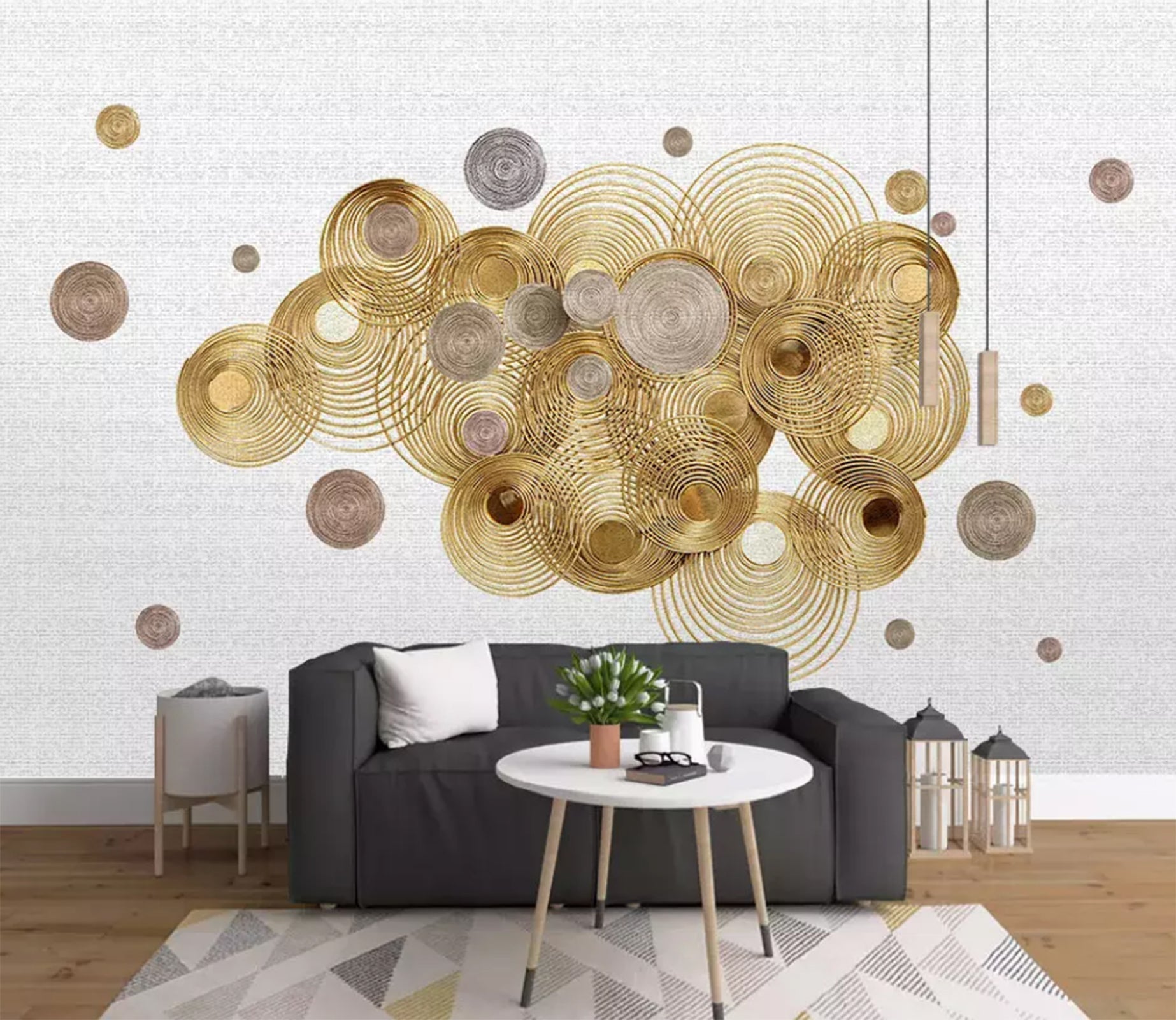 3D Golden Circle WC68 Wall Murals Wallpaper AJ Wallpaper 2 