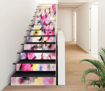3D Arrangement Of Colored Flowers 248 Stair Risers