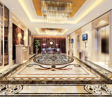 3D Black Marble Pattern WG649 Floor Mural Wallpaper AJ Wallpaper 2 