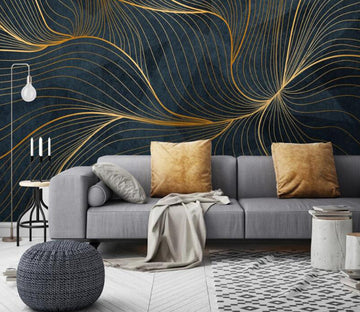3D Golden Silk Thread 290 Wall Murals