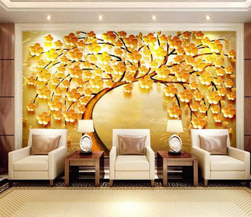3D Golden Tree 643 Wall Murals Wallpaper AJ Wallpaper 2 
