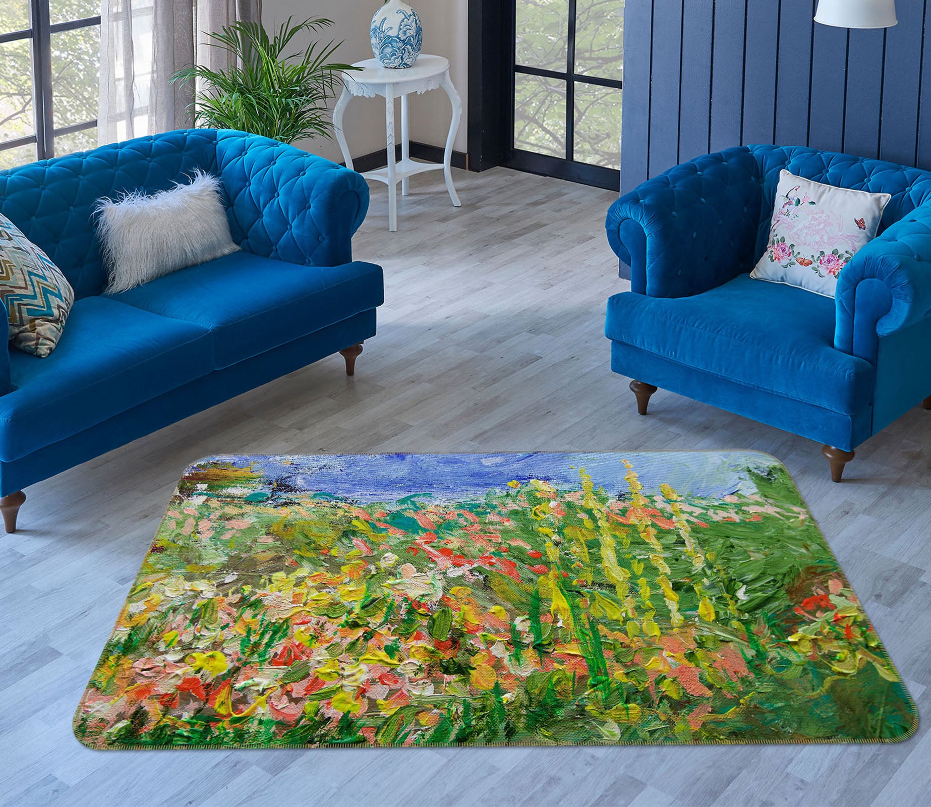 3D Abstract Garden 1094 Allan P. Friedlander Rug Non Slip Rug Mat