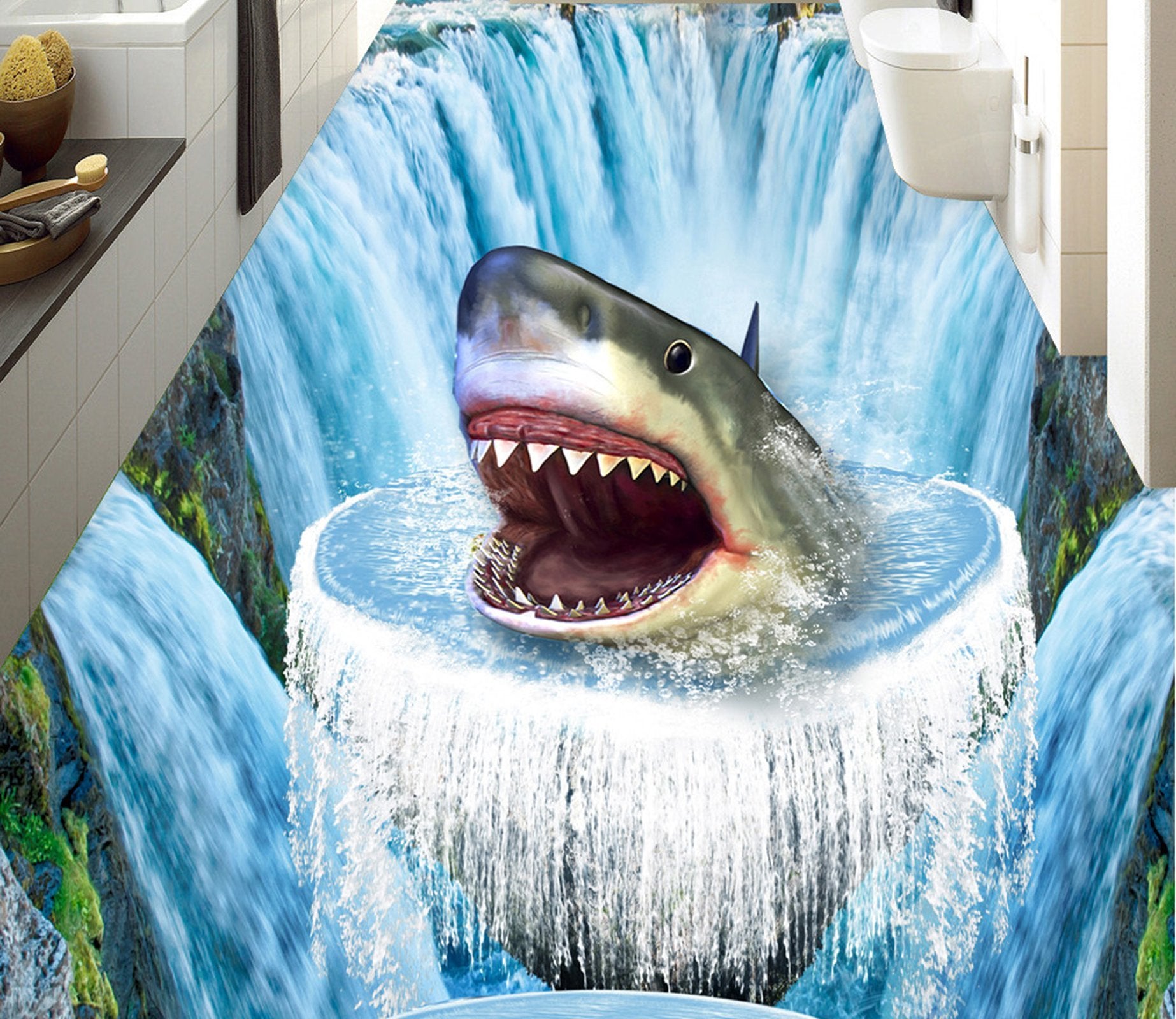 3D Shark Mouth WG620 Floor Mural Wallpaper AJ Wallpaper 2 