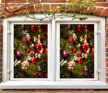 3D Christmas Tree Pendant 30062 Christmas Window Film Print Sticker Cling Stained Glass Xmas