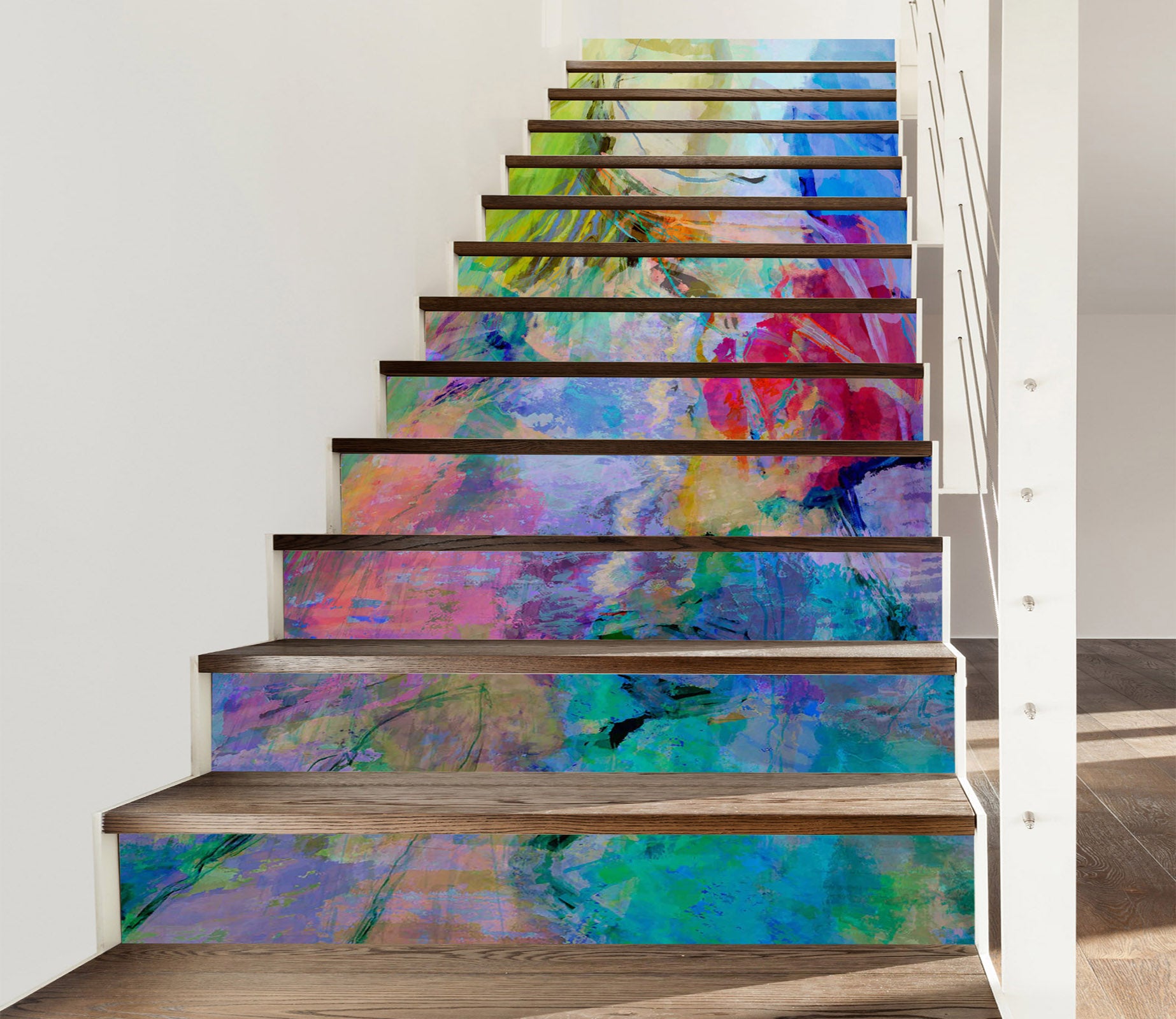 3D Colored Blocks Pattern 104201 Michael Tienhaara Stair Risers