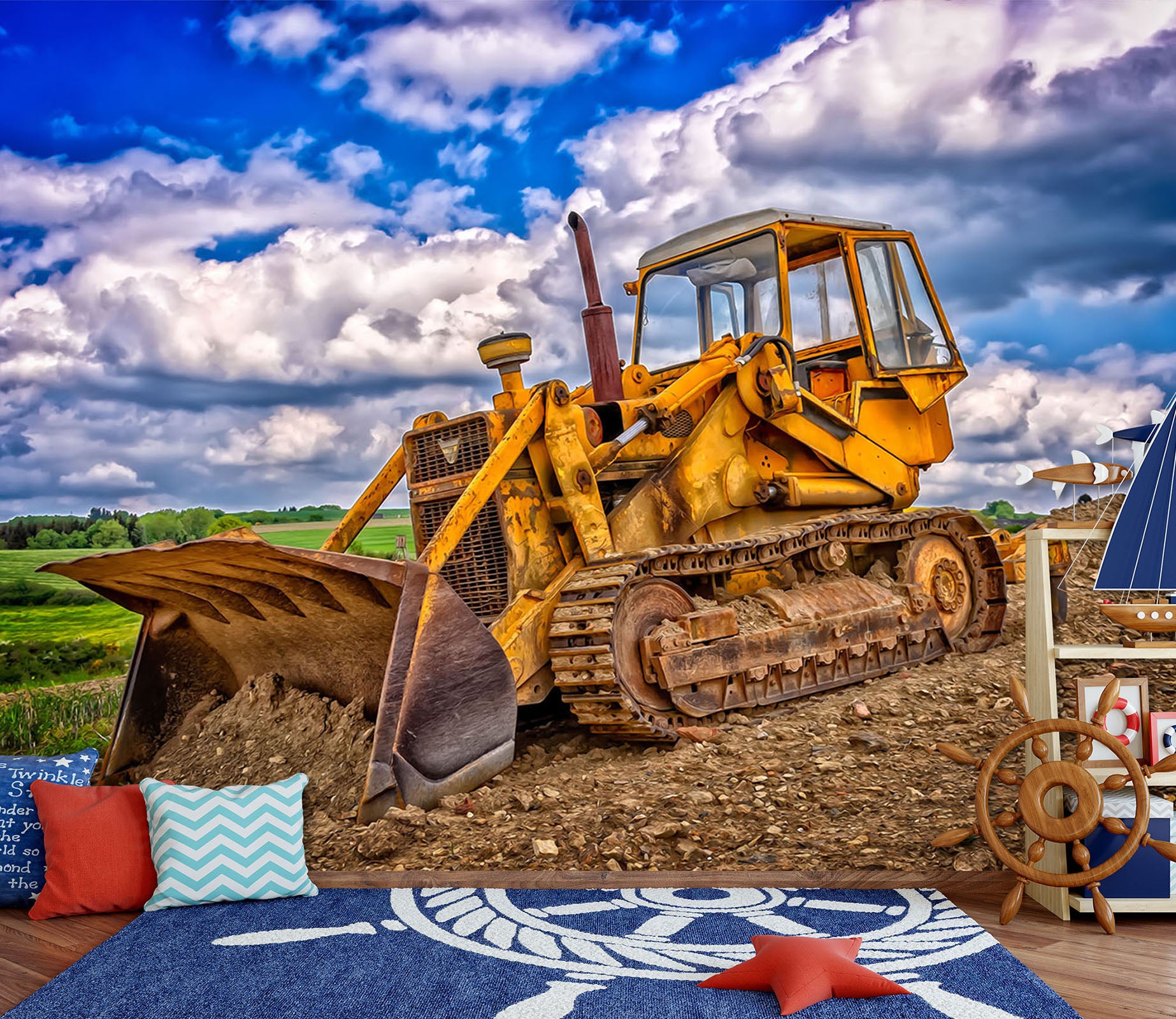 3D Construction Machine 005 Vehicle Wall Murals