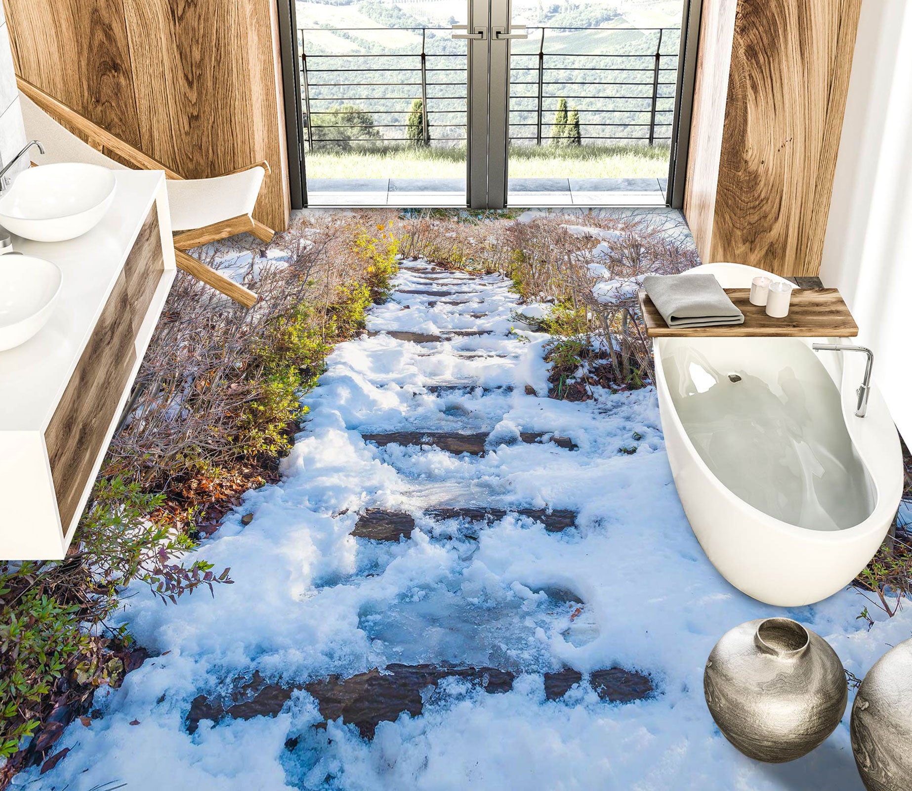 3D Snow River 1034 Floor Mural  Wallpaper Murals Self-Adhesive Removable Print Epoxy