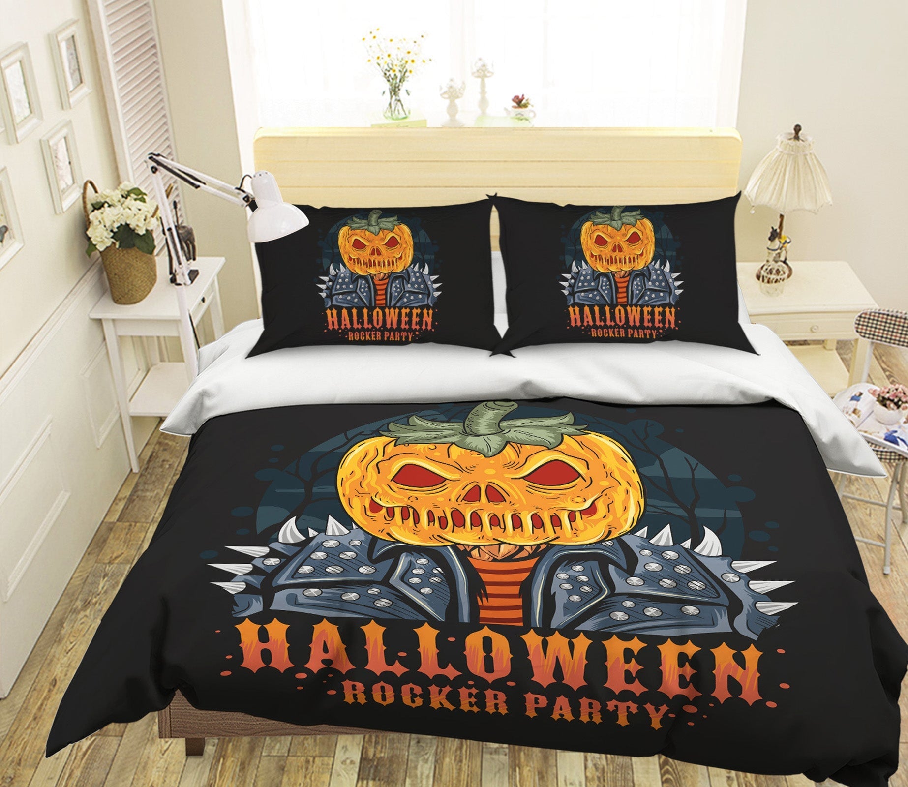 3D Pumpkin Armor 1211 Halloween Bed Pillowcases Quilt Quiet Covers AJ Creativity Home 