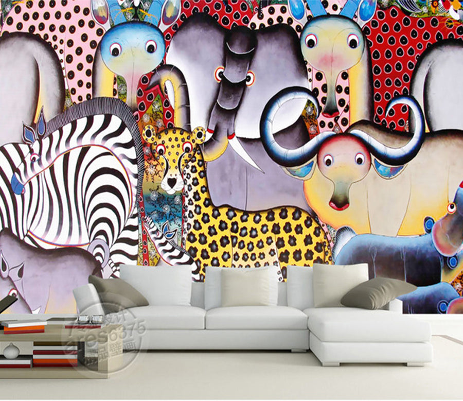 3D Zebra Leopard WG061 Wall Murals