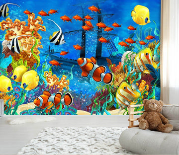 3D Cartoon Sea Bottom 053 Wall Murals Wallpaper AJ Wallpaper 2 