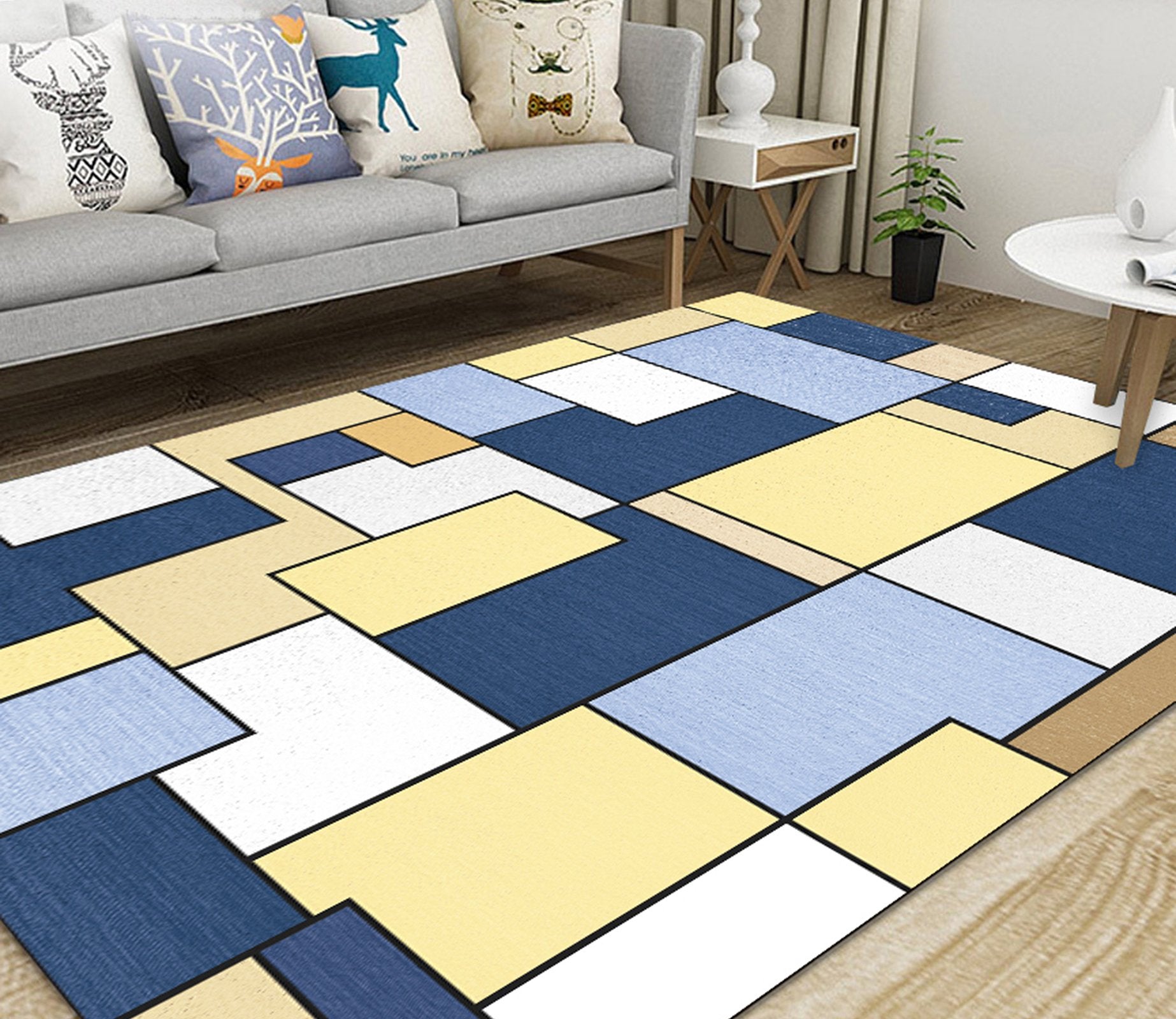 3D Color Geometry WG431 Non Slip Rug Mat Mat AJ Creativity Home 