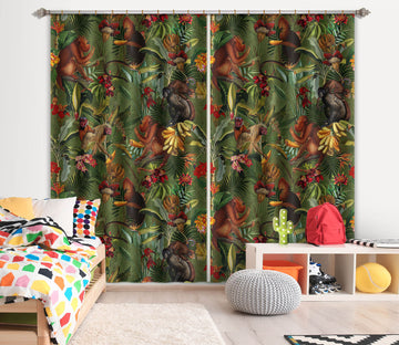 3D Lush Foliage 128 Uta Naumann Curtain Curtains Drapes