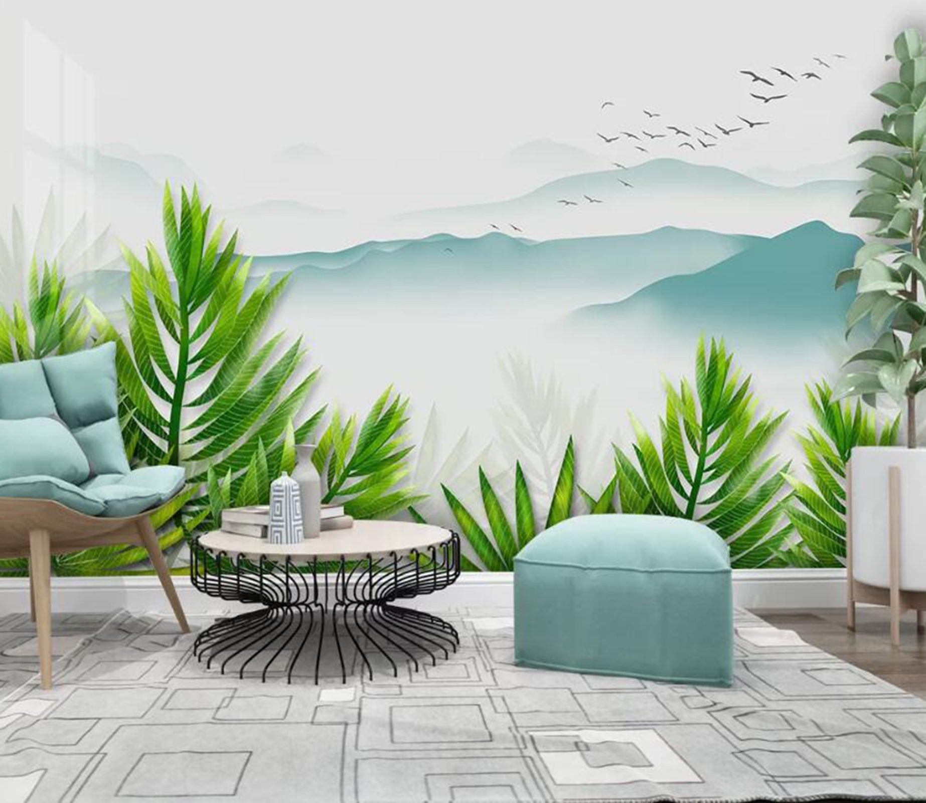 3D Valley Leaves WC05 Wall Murals Wallpaper AJ Wallpaper 2 