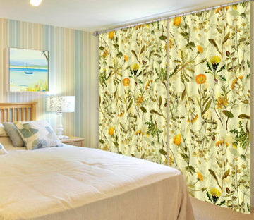 3D Chrysanthemum Leaves 254 Uta Naumann Curtain Curtains Drapes