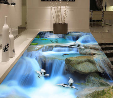 3D Waterfall Shiratori 379 Floor Mural  Wallpaper Murals Rug & Mat Print Epoxy waterproof bath floor
