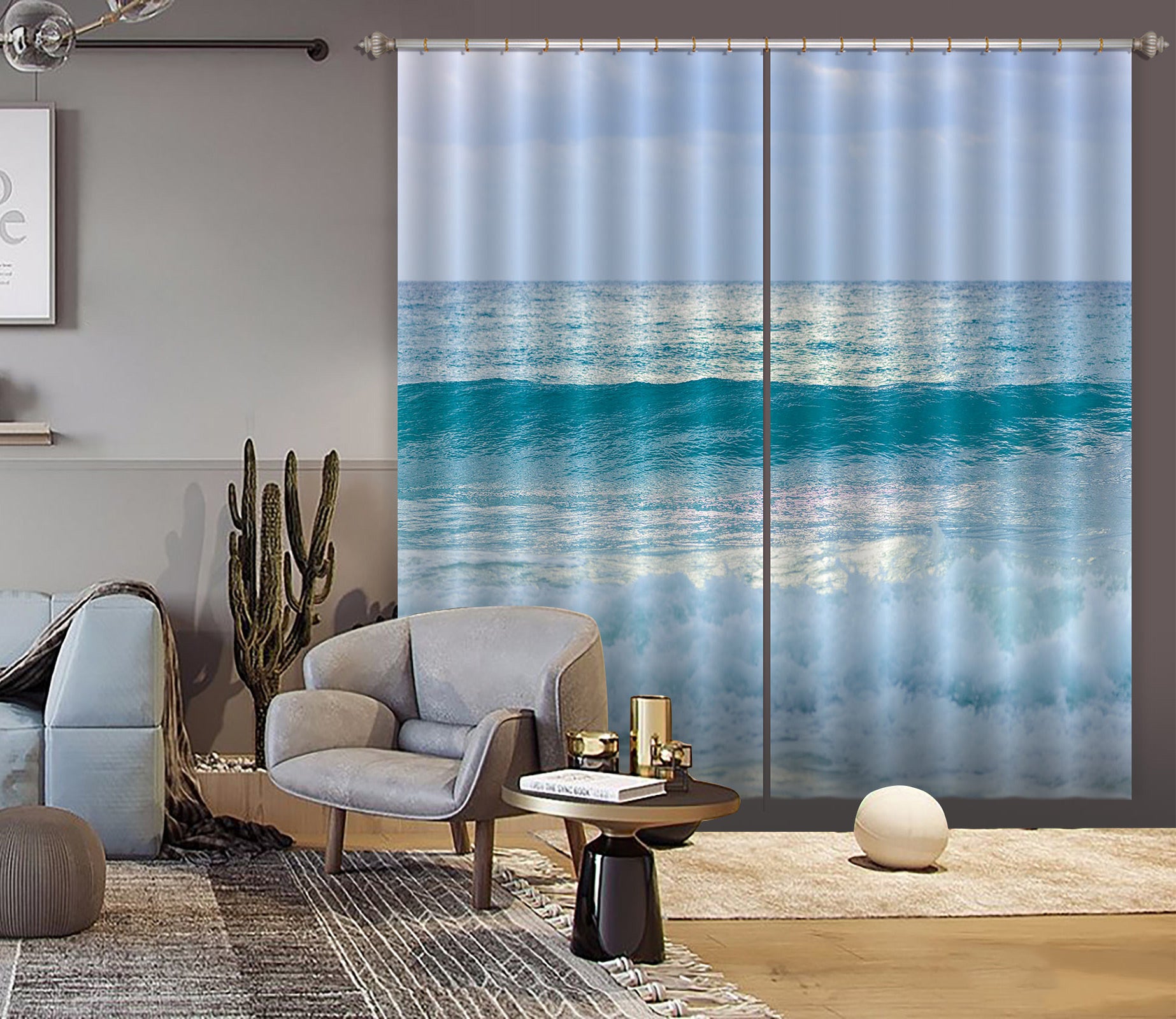 3D Sea Level 6539 Assaf Frank Curtain Curtains Drapes