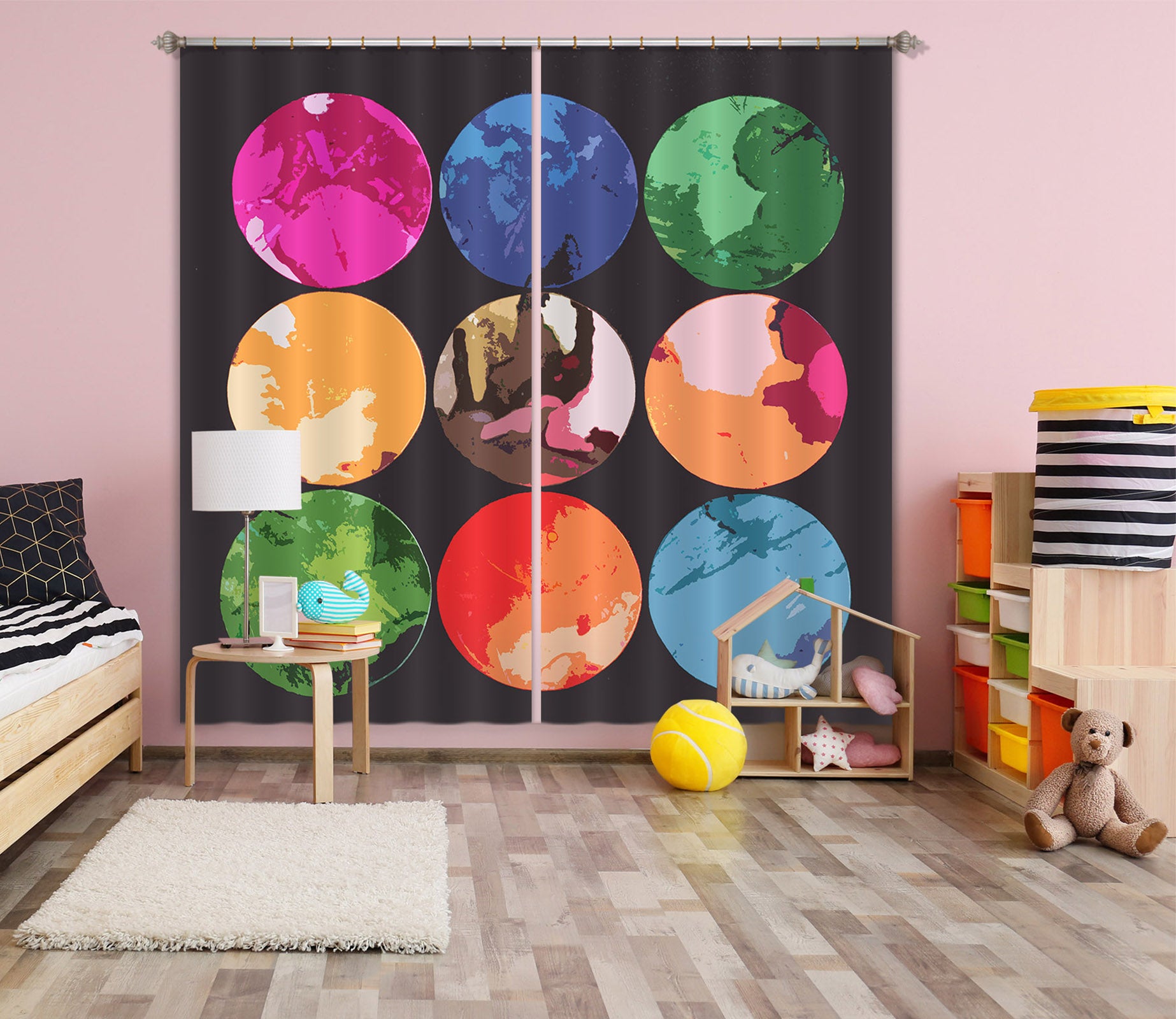 3D Color Circle 71053 Shandra Smith Curtain Curtains Drapes
