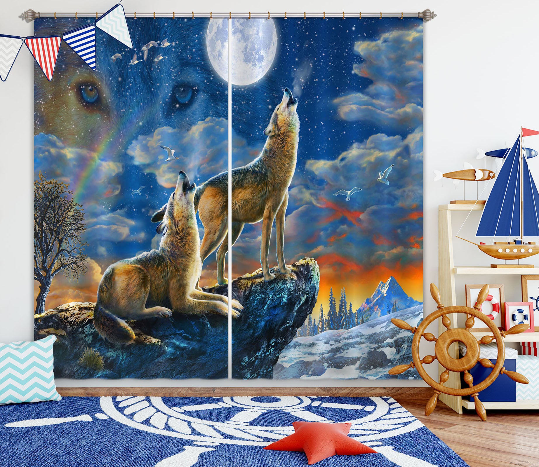 3D Wolverine 068 Adrian Chesterman Curtain Curtains Drapes