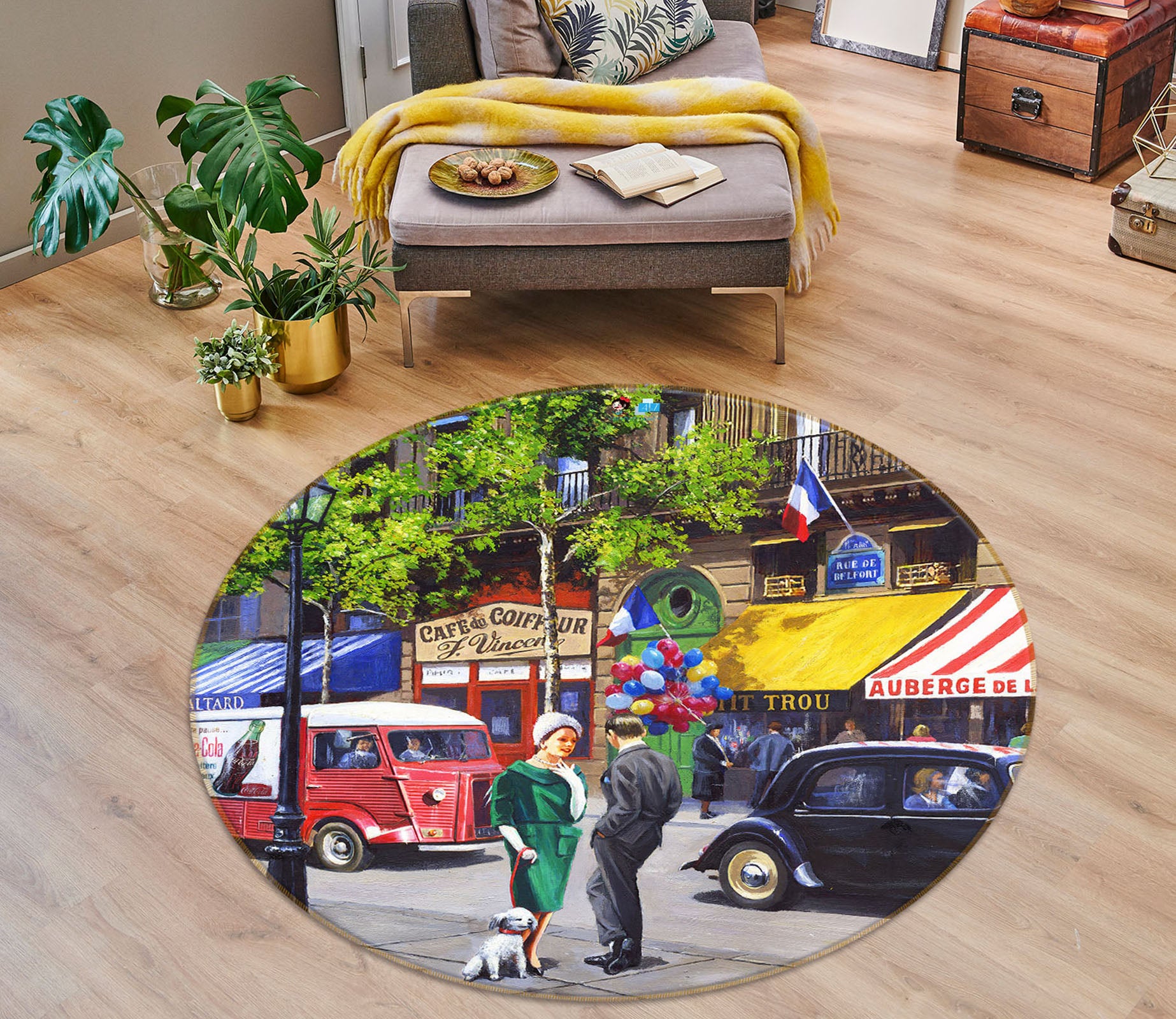 3D Street Balloon 051 Kevin Walsh Rug Round Non Slip Rug Mat
