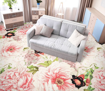3D Pink Flowers 99209 Uta Naumann Floor Mural  Wallpaper Murals Self-Adhesive Removable Print Epoxy
