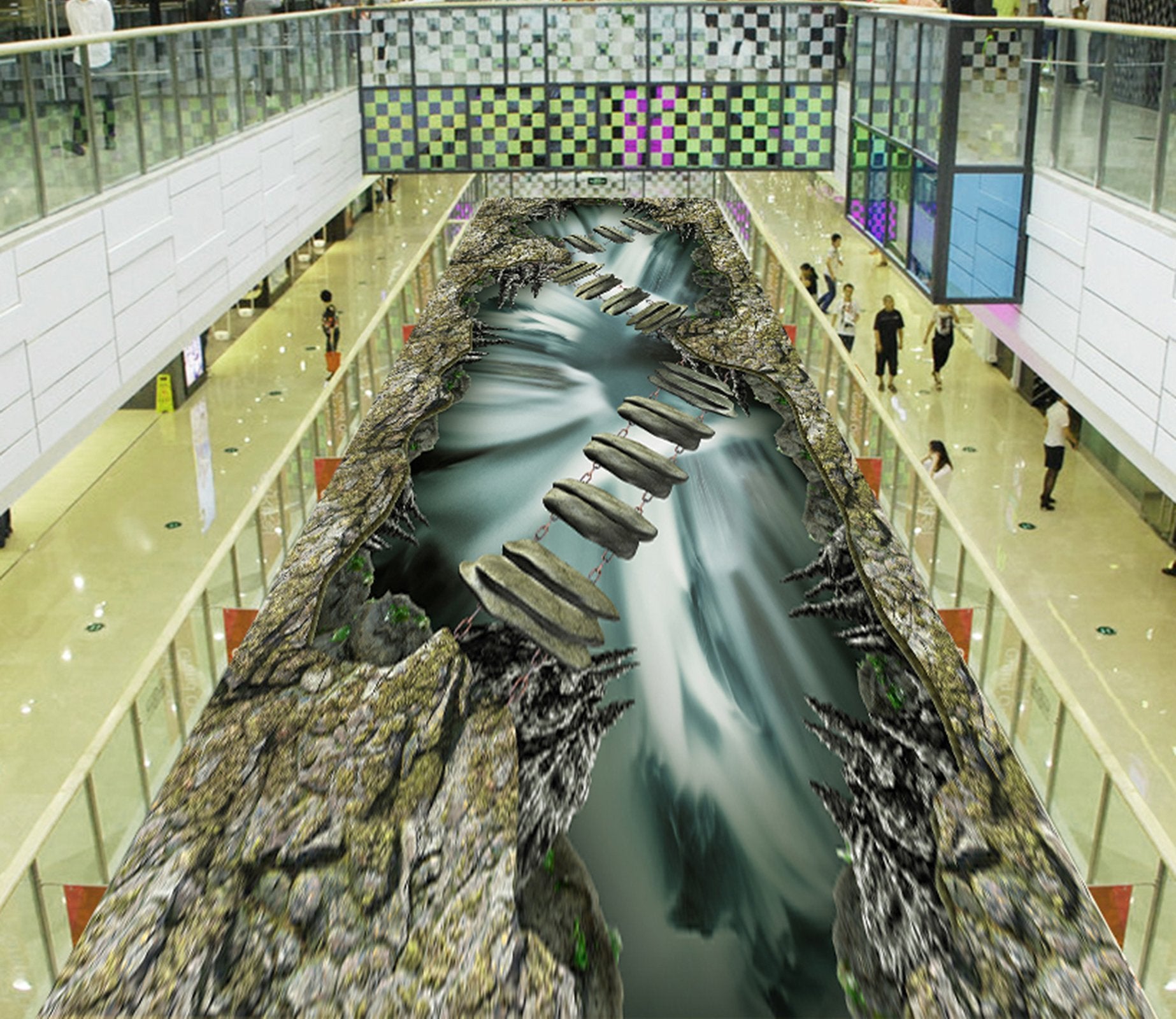 3D Deep Mountain Wooden Bridge WG560 Floor Mural Wallpaper AJ Wallpaper 2 