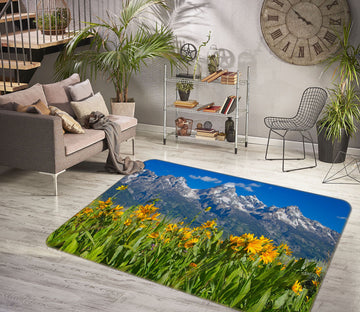 3D Mountain Wildflowers 1118 Kathy Barefield Rug Non Slip Rug Mat