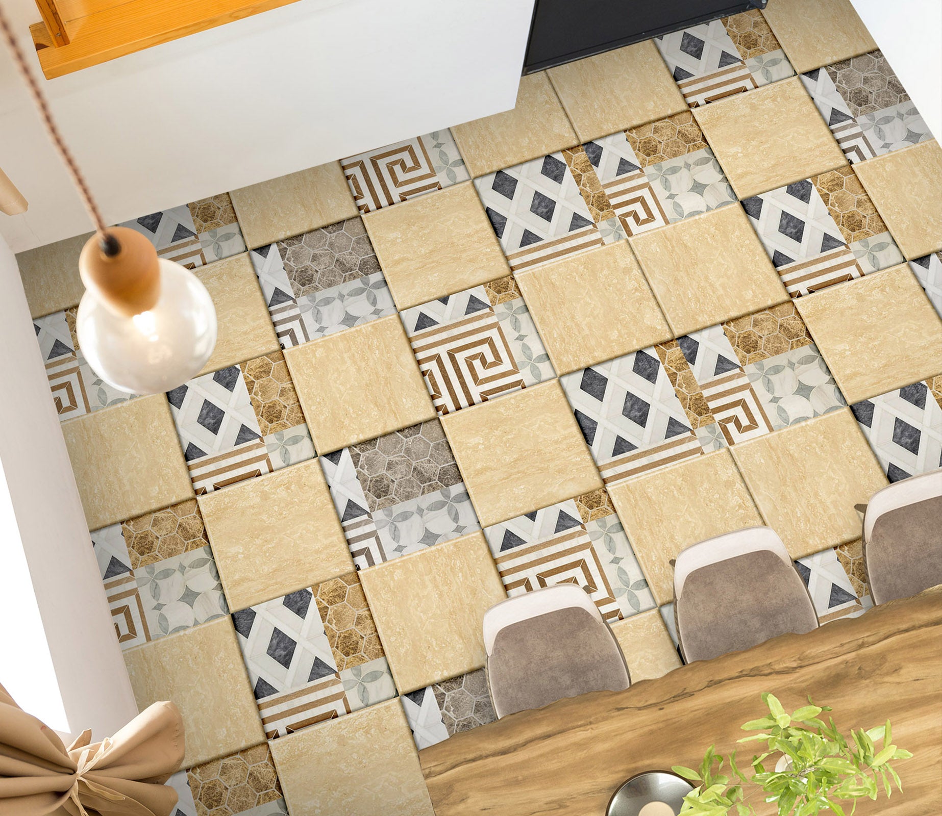 3D Warm Yellow And Pattern 964 Floor Mural  Wallpaper Murals Self-Adhesive Removable Print Epoxy